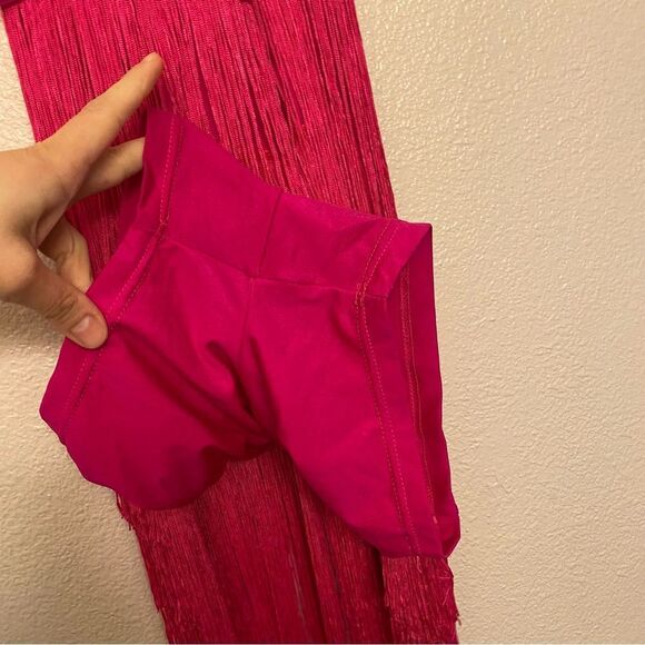 Weissman Dance costume hot pink sassy fringe dress Spice Up Your Life 14130 MA - Picture 6 of 12